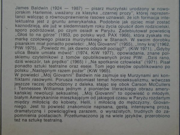 James Baldwin Mój Giovanni