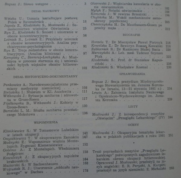 Przegląd Lekarski tom XXXIX 1-3/1982 Oświęcim