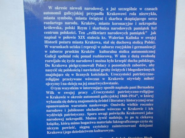 Bernadeta Wilk • Uroczystości patriotyczno-religijne w Krakowie w okresie autonomii galicyjskiej