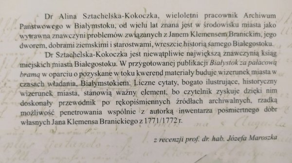 Alina Sztachelska-Kokoczka Białystok za pałacową bramą