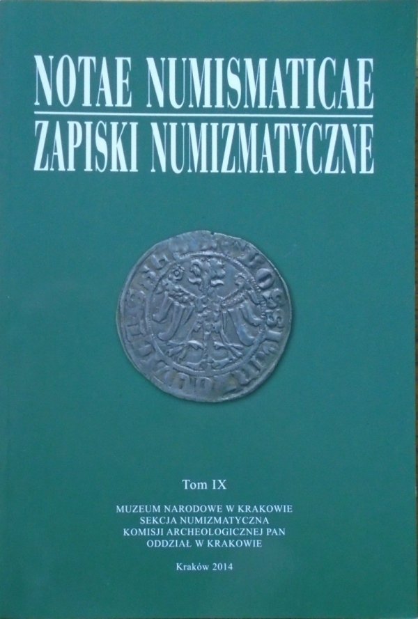 Zapiski numizmatyczne tom IX [numizmatyka]