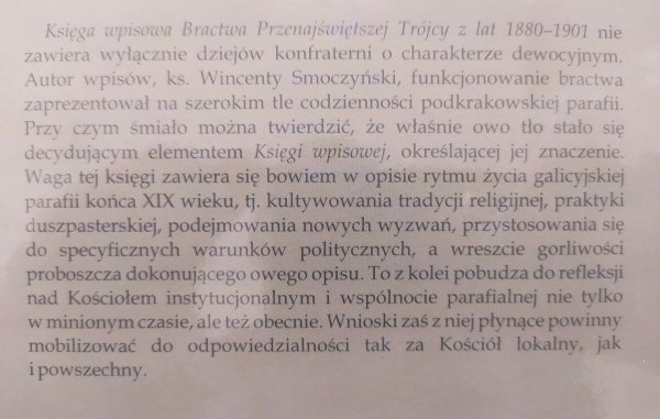 Księga Wpisowa Tenczyńskiego Bractwa Przenajświętszej Trójcy z lat 1880-1901