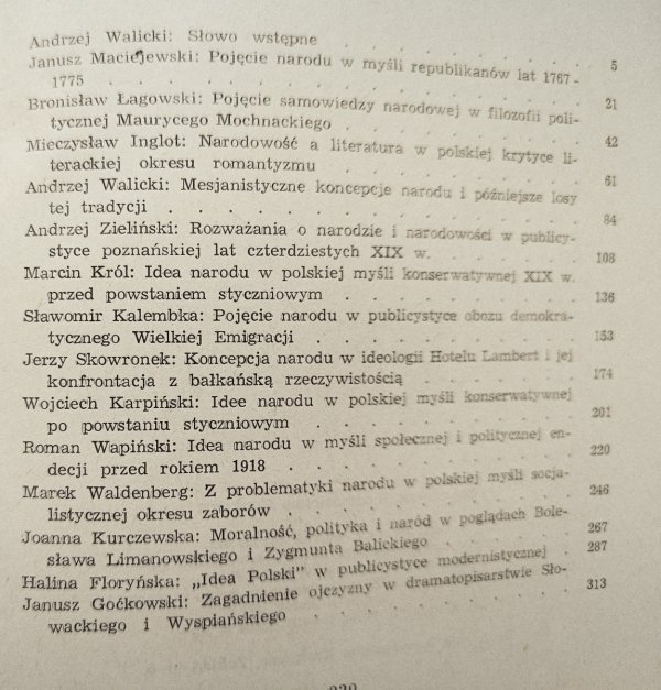 Idee i koncepcje narodu w polskiej myśli politycznej czasów porozbiorowych