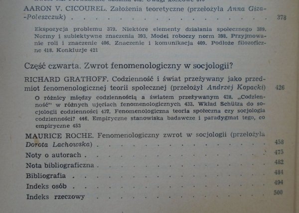 red. Zdzisław Krasnodębski Fenomenologia i socjologia