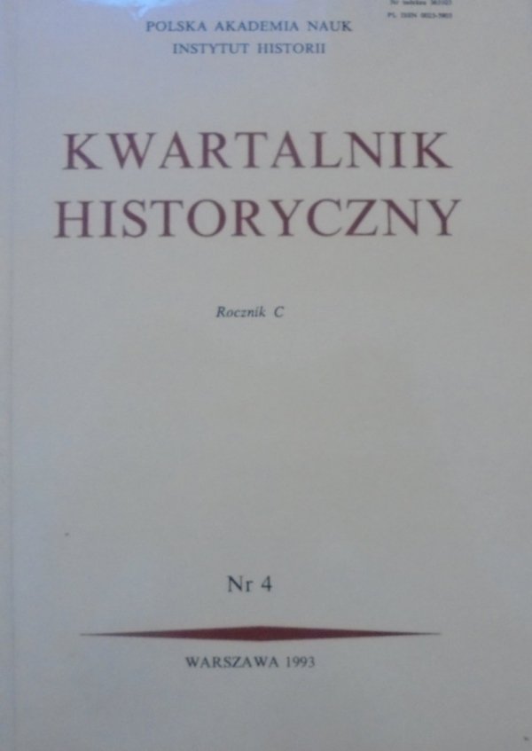 Kwartalnik historyczny C/4/1993 • [średniowiecze, Normanowie, Prusy, Labuda]