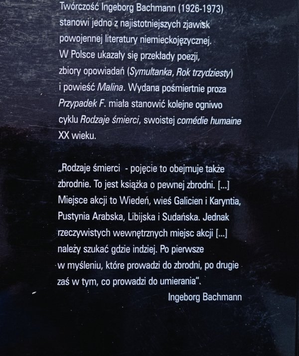 Ingeborg Bachmann Przypadek F.