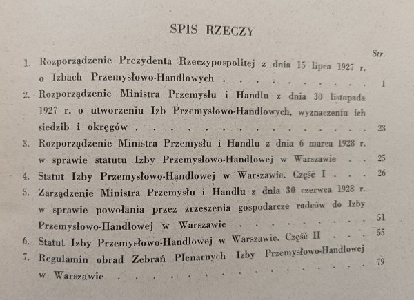 Prawo o izbach przemysłowo-handlowych / 1929