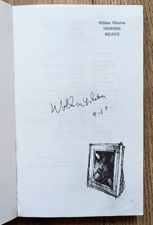 William Wharton Niedobre miejsce [autograf Williama Whartona]