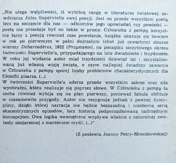 Jules Supervielle Człowiek z Pampy