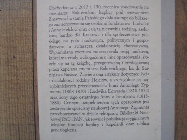 red. Stanisław Basista • Dziedzictwo rodziny Helclów w Krakowie