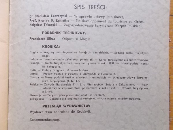 red. Dr Stanisław Leszczyński • Turyzm Polski nr 2/1939 