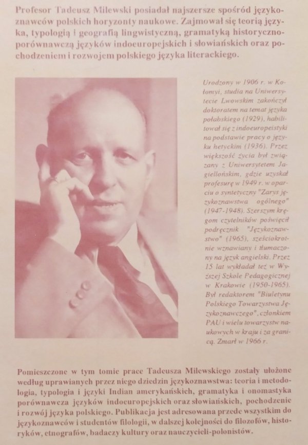 Tadeusz Milewski Teoria, typologia i historia języka