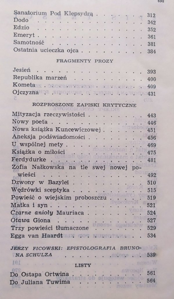 Bruno Schulz Proza