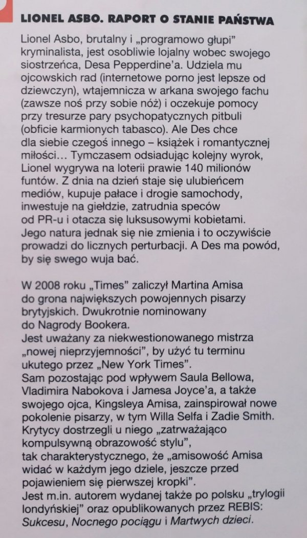 Martin Amis Lionel Asbo. Raport o stanie państwa