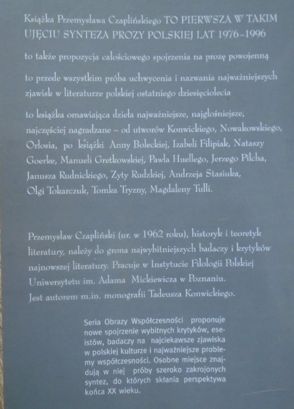 Przemysław Czapliński • Ślady przełomu. O prozie polskiej 1976-1996