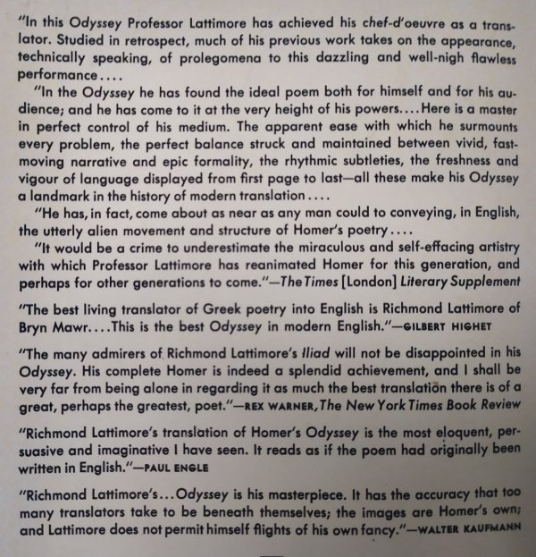 Richmond Lattimore • The Odyssey of Homer. A Modern Translation