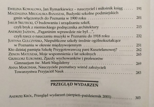 Pensje, gimnazja, licea. Kronika miasta Poznania