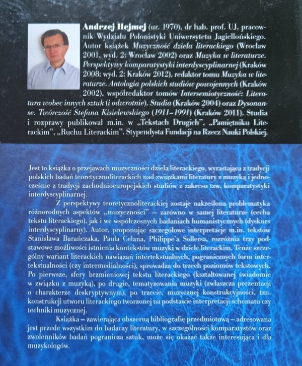 Andrzej Hejmej Muzyczność dzieła literackiego