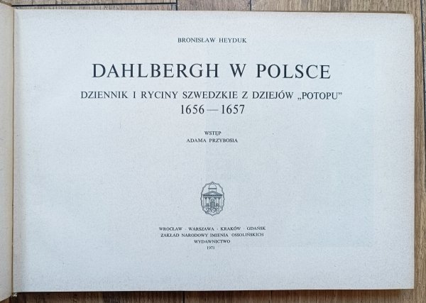 Bronisław Heyduk Dahlbergh w Polsce / dedykacja autorska