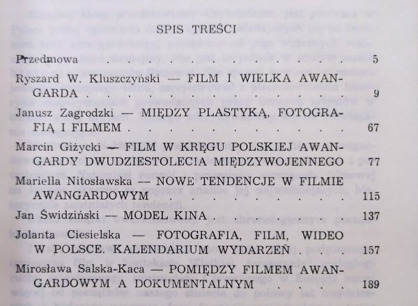 red. Ryszard Kluszczyński Film awangardowy w Polsce i na świecie