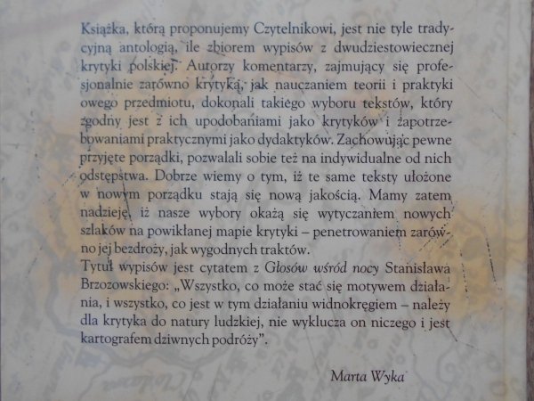 Kartografowie dziwnych podróży. Wypisy z polskiej krytyki literackiej XX wieku