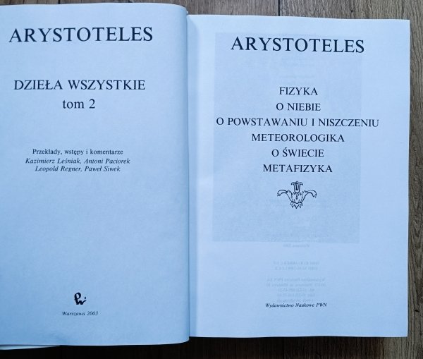 Arystoteles Dzieła wszystkie tom 7
