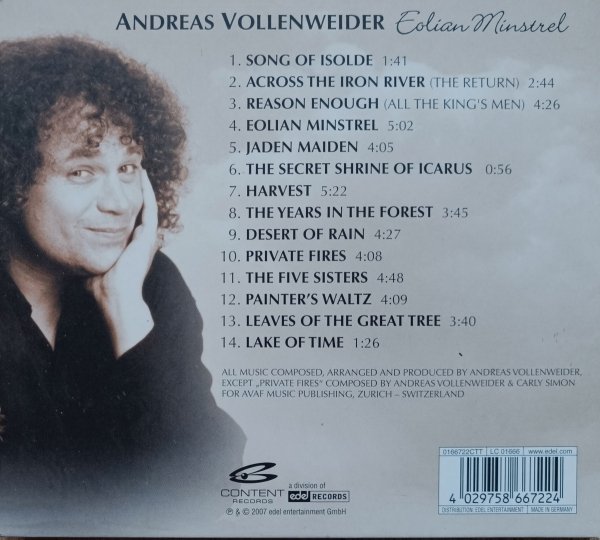 Andreas Vollenweider Eolian Minstrel CD