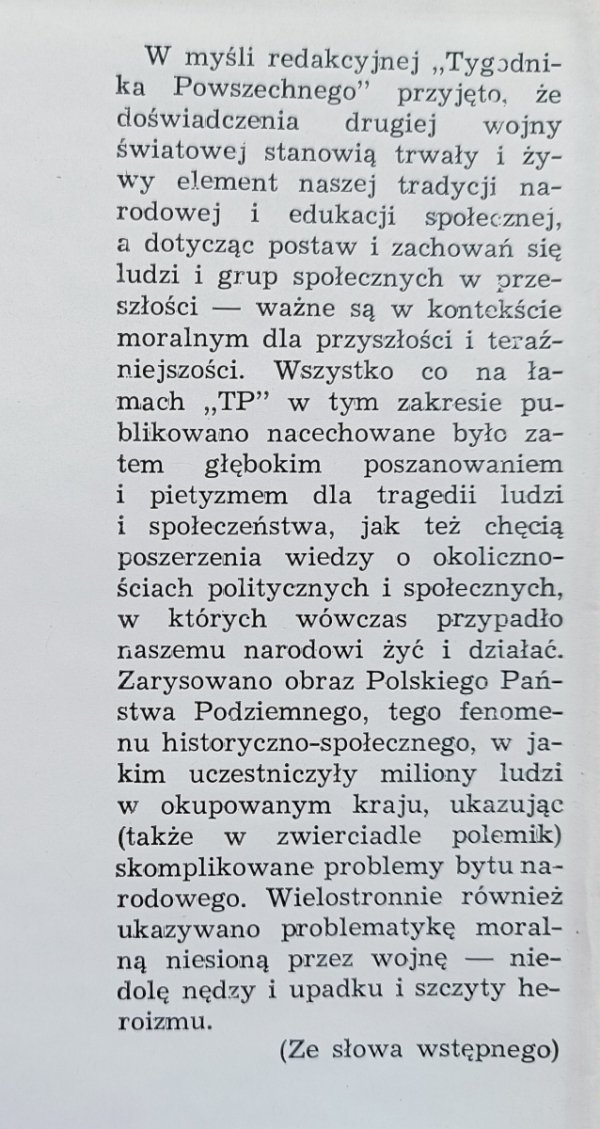 red. Władysław Bartoszewski Doświadczenia lat wojny 1939-1945