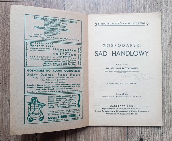 Wł. Gorjaczkowski Gospodarski sad handlowy / 1938