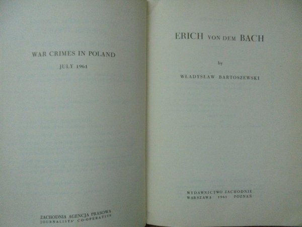 Władysław Bartoszewski • Erich Von Dem Bach