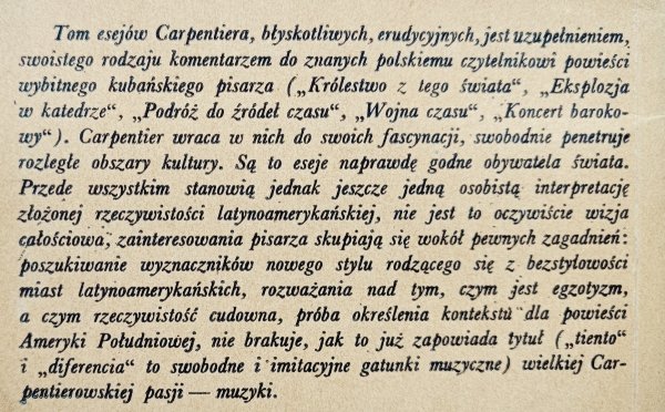 Alejo Carpentier Przedtakty i wariacje