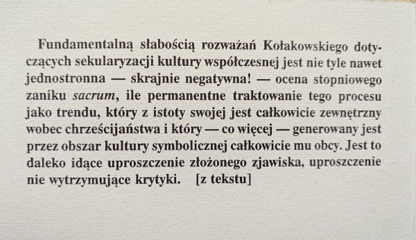 Mariola Flis Leszek Kołakowski - teoretyk kultury europejskiej