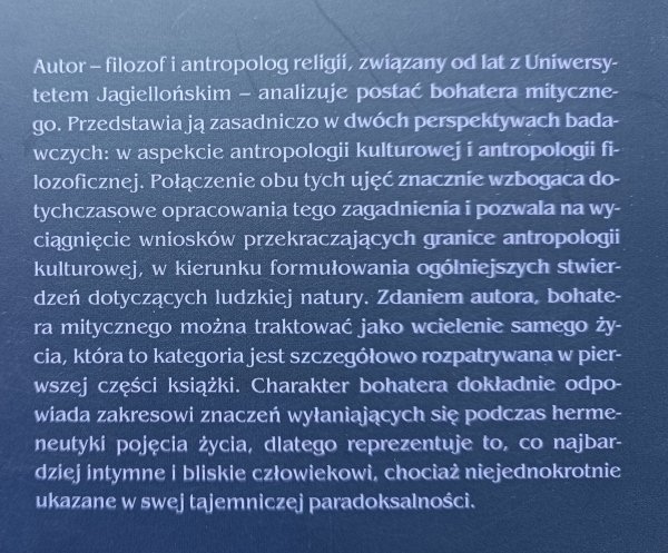 Łukasz Trzciński Mit bohaterski w perspektywie antropologii filozoficznej i kulturowej