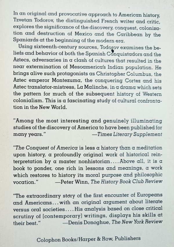 Tzvetan Todorov The Conquest of America