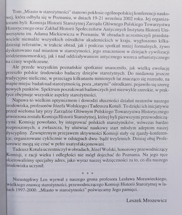 red. Leszek Mrozewicz, Katarzyna Balbuza Miasto w starożytności