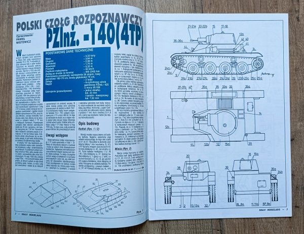 Mały Modelarz 9/1999 / Polski czołg rozpoznawczy PZInż. 140 (4TP)