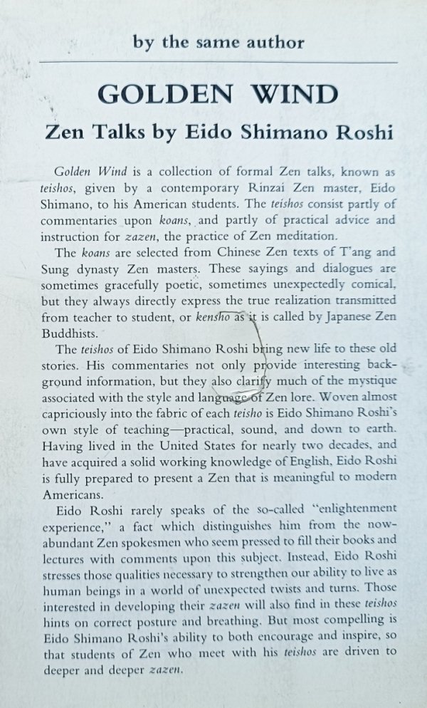 Like a Dream, Like a Fantasy. The Zen Writings and Translations of Nyogen Senzaki