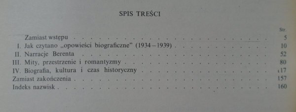 Włodzimierz Bolecki • Historia i biografia. 'Opowieści biograficzne' Wacława Berenta