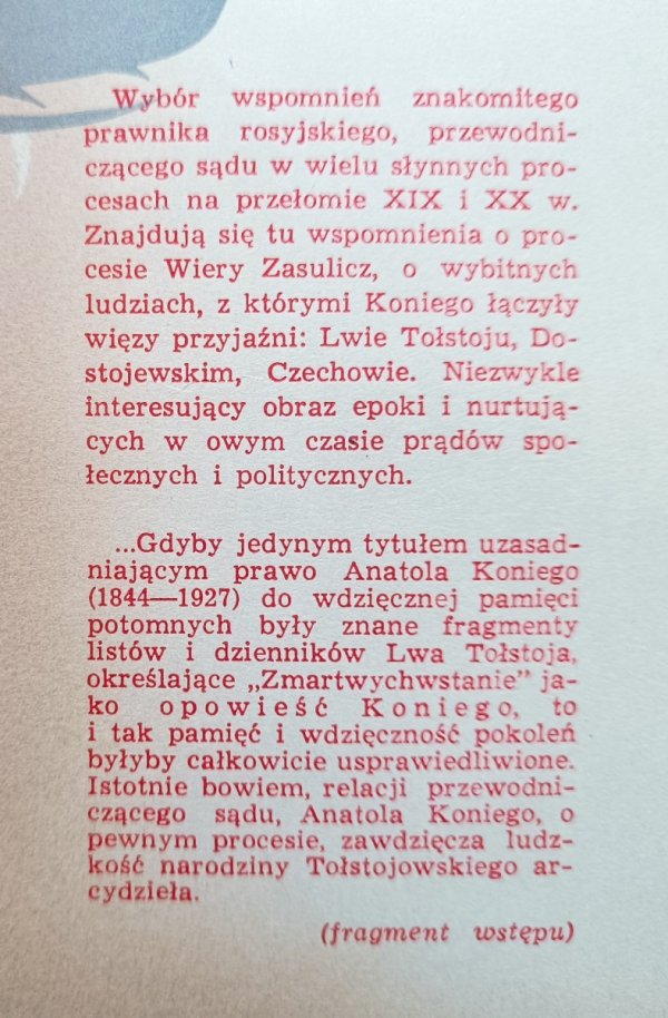 Anatol Koni Ze wspomnień prawnika