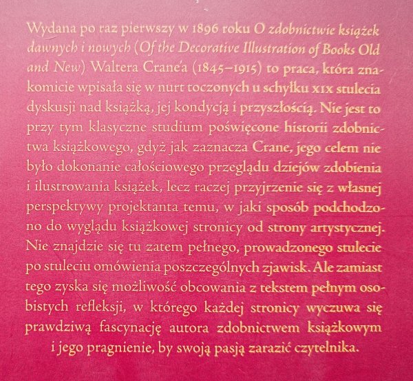 Walter Crane O zdobnictwie książek dawnych i nowych