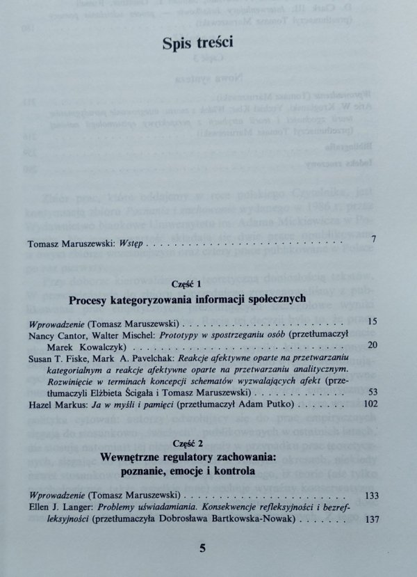 Tomasz Maruszewski • Poznanie afekt zachowanie