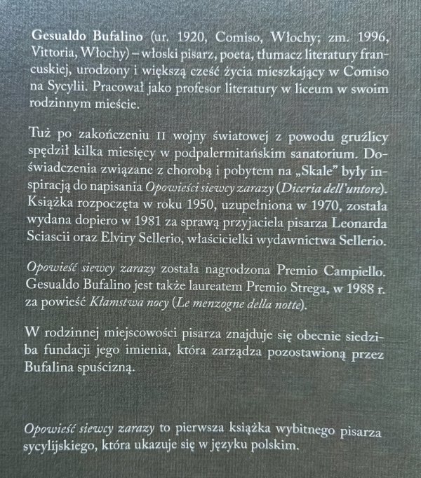 Gesualdo Bufalino Opowieść siewcy zarazy