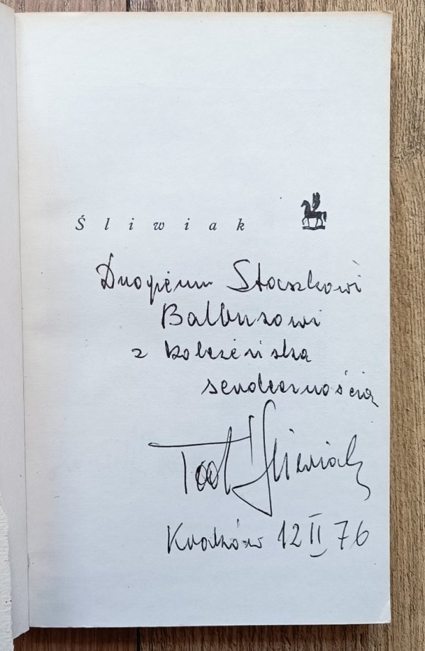 Tadeusz Śliwiak Wiersze wybrane