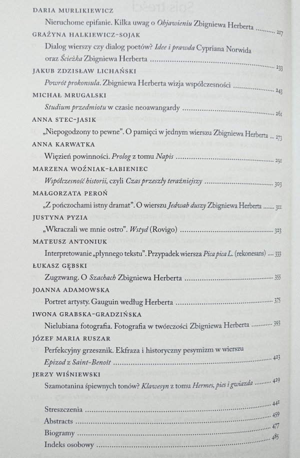 Gąszcz srebrnych liści. Interpretacja wierszy Zbigniewa Herberta