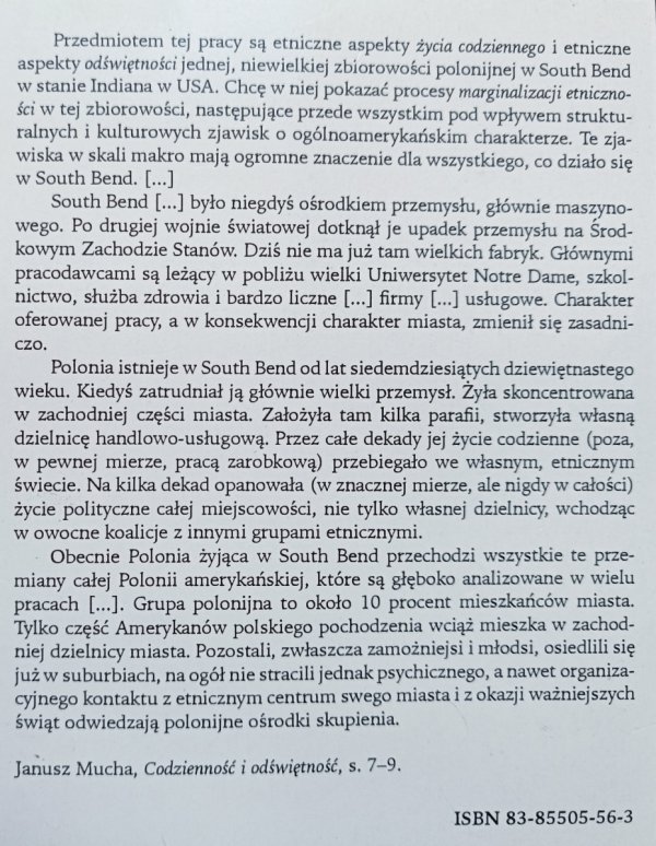 Janusz Mucha Codzienność i odświętność. Polonia w South Bend [dedykacja autorska]