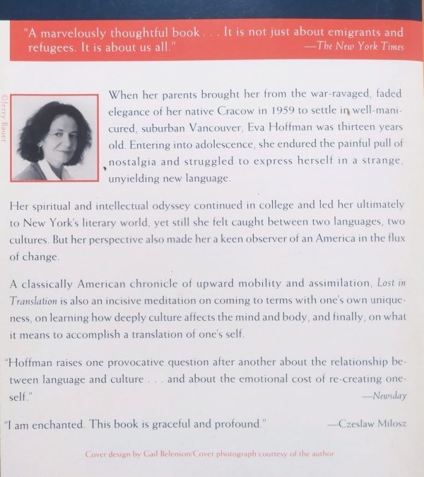 Eva Hoffman Lost in Translation. A Life in a New Language