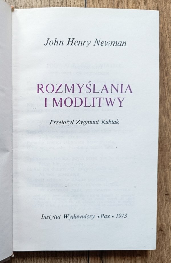 John Henry Newman Rozmyślania i modlitwy