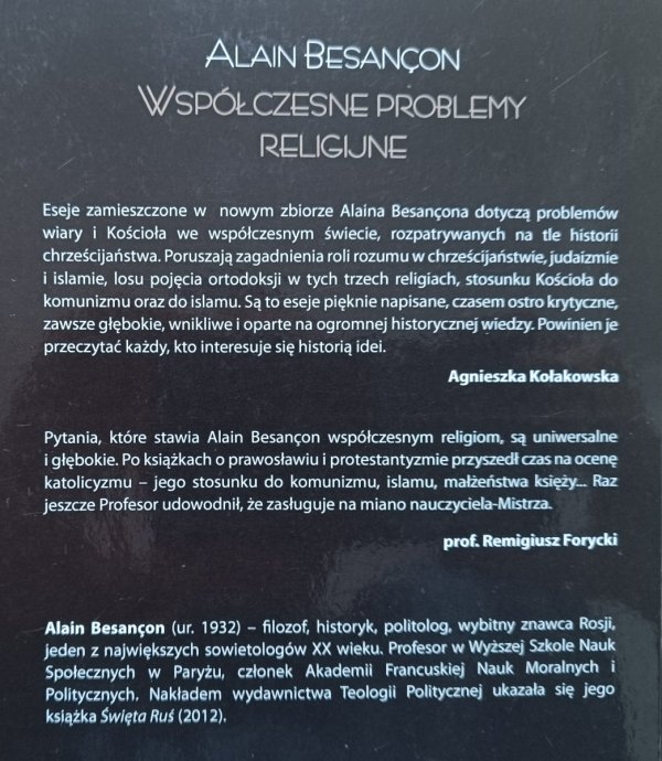 Alain  Besancon Współczesne problemy religijne