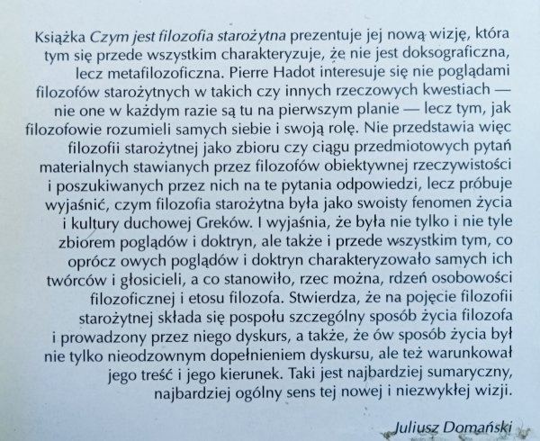 Pierre Hadot Czym jest filozofia starożytna?