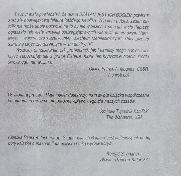 Szatan jest ich Bogiem. Encykliki papieskie i wolnomularstwo
